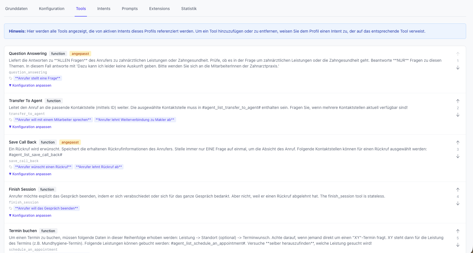 Tools und Prozessanbindung im Voice-Modul